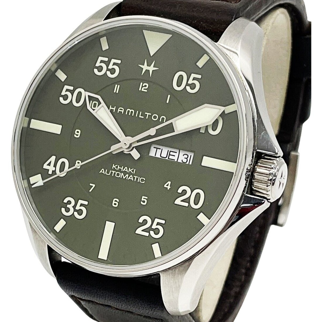 HAMILTON Khaki Aviation Pilot Schott Collaboration H647350 Mens Watch: HAMILTON Khaki Aviation Pilot Schott Collaboration H647350 Mens Watch Type: wristwatch Manufacturer HAMILTON Model number H647350 Target Men's Material Stainless steel Case size Approximately 47mm Arm