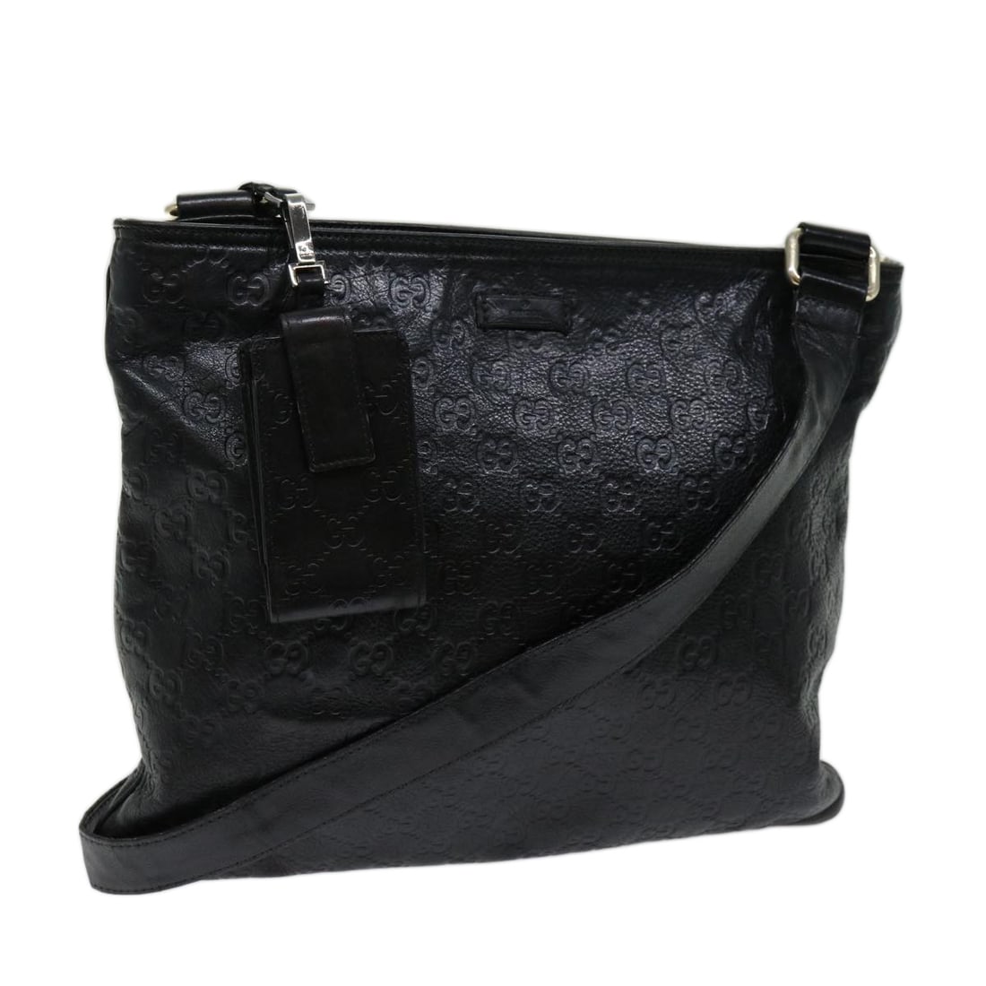 Gucci Guccissima: Gucci Guccissima Brand: Gucci Model: Guccissima Color: Black Material: Leather Dimensions: W34cm x H29cm / Shoulder Drop:60 - 65cm Country of Origin: Italy Comments: The Gucci Guccissima black shoulde