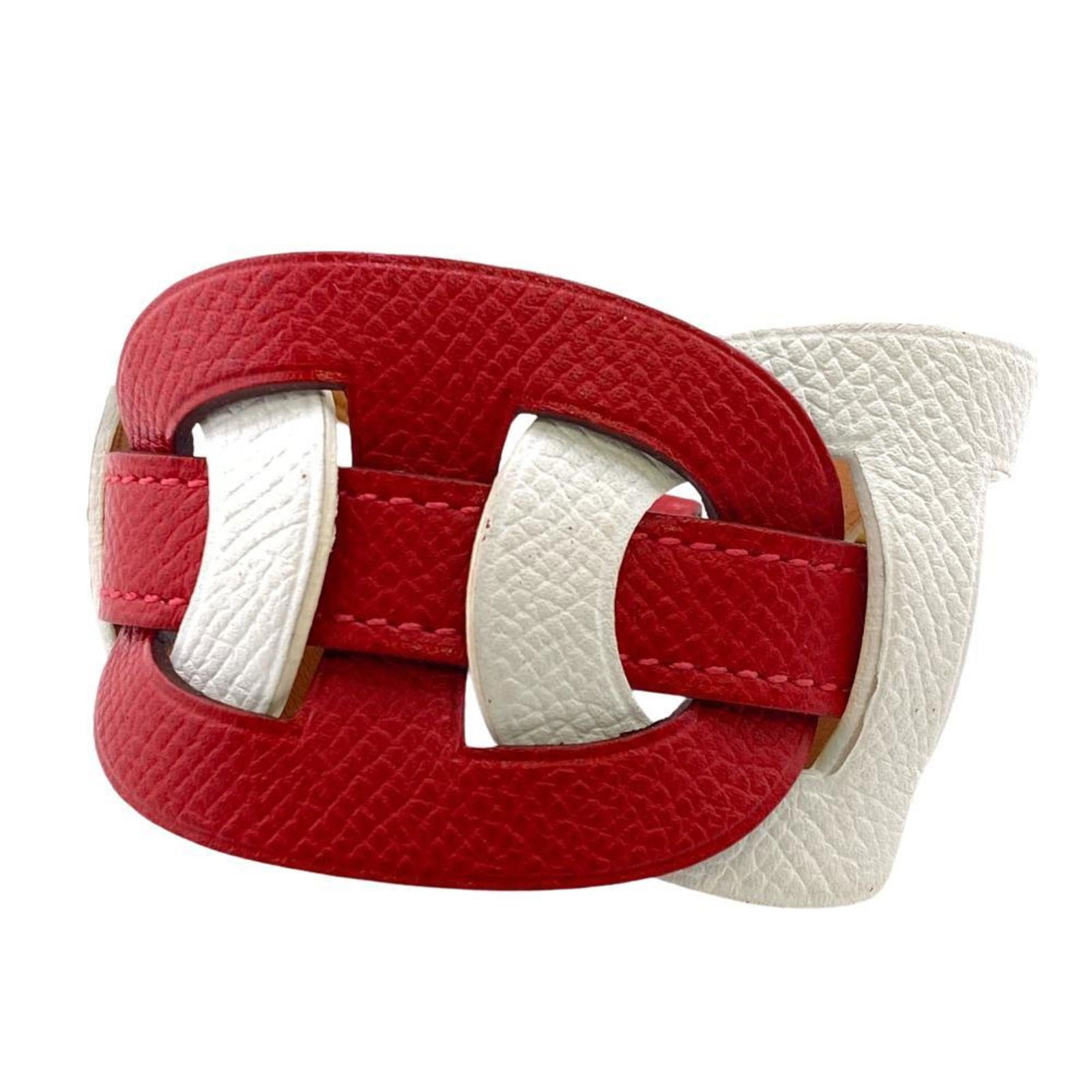 HERMES Chaine d'Ancre Bracelet White Women's Z0006397: HERMES Chaine d'Ancre Bracelet White Women's Z0006397 Brand: Hermes Line: Chaine dAncre Type: Charm bracelet Gender: Women Material: Leather Color: Red color White Length: 16.7cm - 18.7cm / 6.57 - 7.3