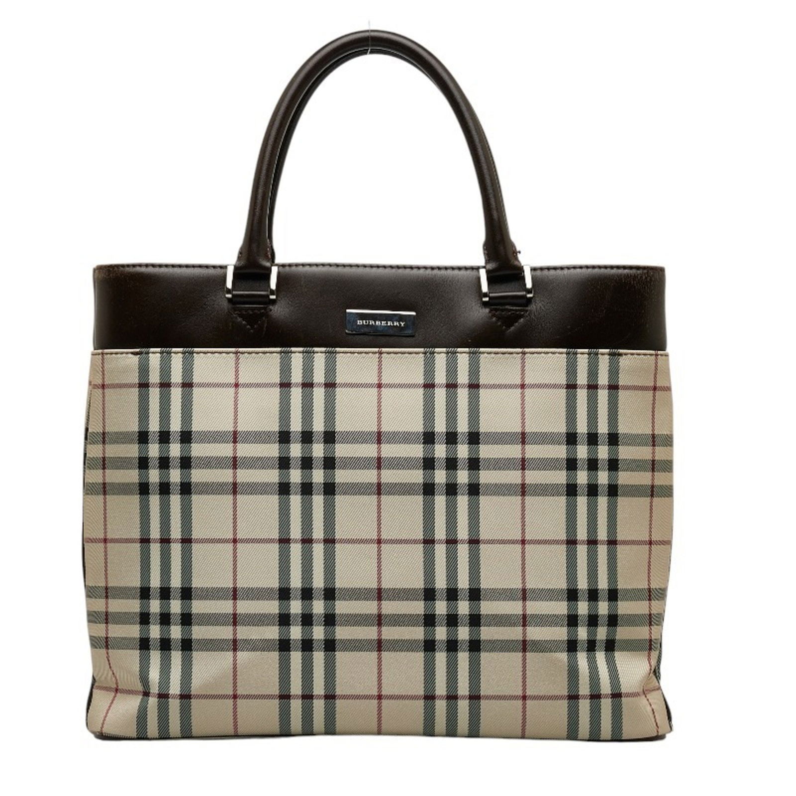 Burberry Nova Check Handbag Tote Bag Beige Brown Canvas Leather Women's BURBERRY: Burberry Nova Check Handbag Tote Bag Beige Brown Canvas Leather Women's BURBERRY Brand: Burberry Type: Handbag Tote bag Material: Canvas Leather Canvas: Leather: Color: Beige Brown Gender: Women Size