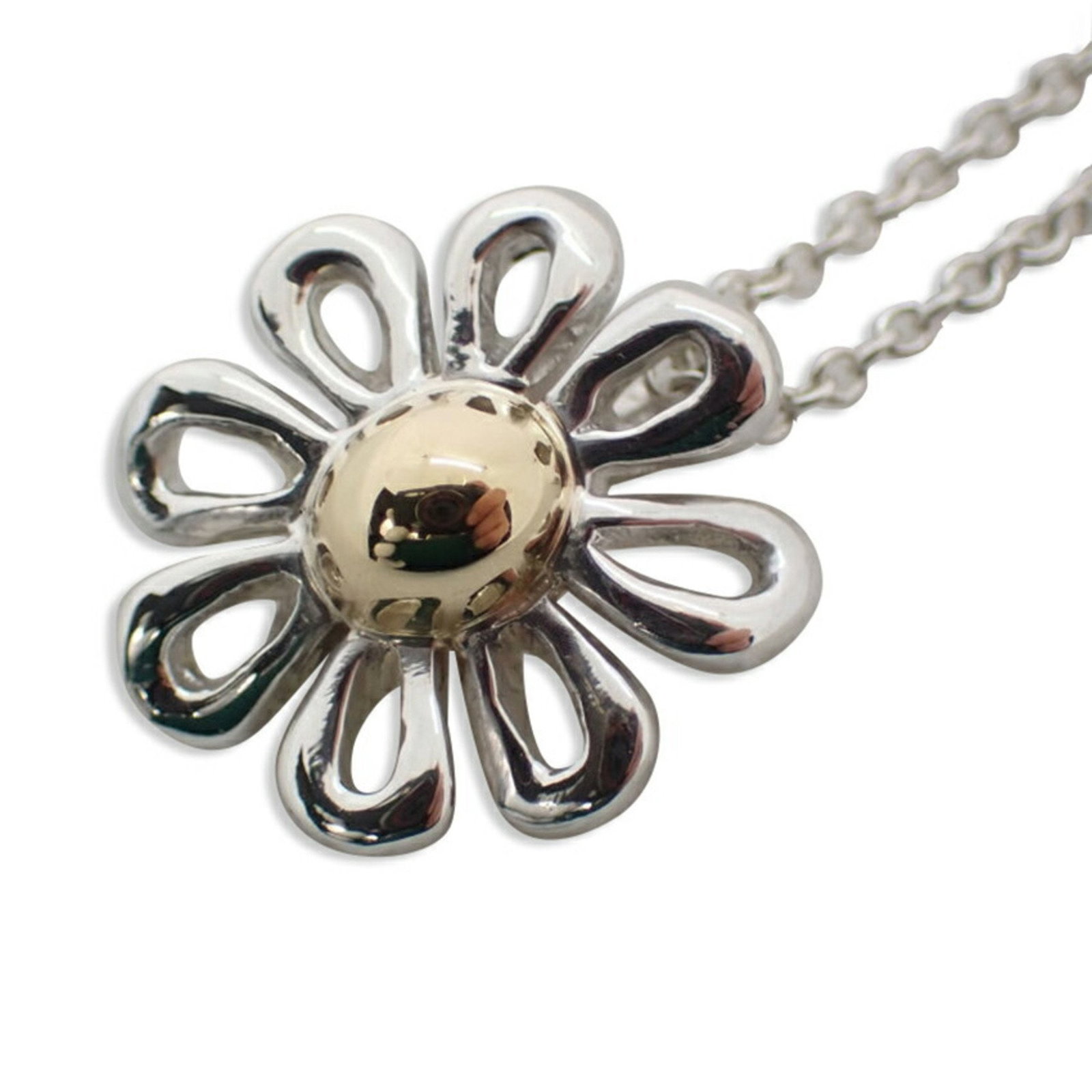 TIFFANY 925 Daisy Pendant: TIFFANY 925 Daisy Pendant Brand: Tiffany Necklace Type: Necklace Gender: Women Material: Sterling silver 925 Neck Circumference: 44 cm / 17.32 Pendant Size: 13.5mm x 12.5mm / 0.53 x 0.49 Condition: Us