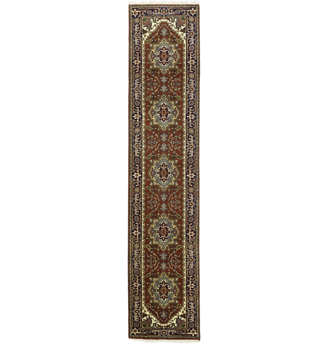 Oriental Runner Rug Floral Heriz Serapi 27X12 Rusty Red Hallway Kitchen Carpet: Oriental Runner Rug Floral Heriz Serapi 27X12 Rusty Red Hallway Kitchen Carpet Free continental US Shipping Type: Runners Color: Rusty Red Dark Navy Cream Rusty Pink Light Gray Green etc Size: 2"7 X 1