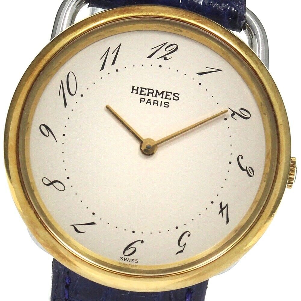HERMES Also Quartz Mens Watch: HERMES Also Quartz Mens Watch Type: wristwatch condition rank Body rank B Belt trunk B *External product Product condition glass in good condition Case light scratches Bezel light scratches small dent