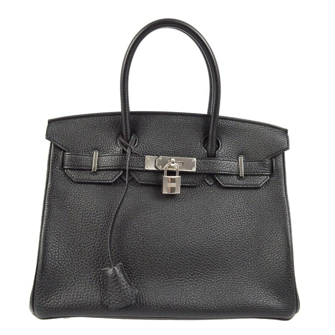 Hermes Black Togo Birkin 30 Handbag #Q B027: Hermes Black Togo Birkin 30 Handbag #Q B027 Bag Width: 12 in Bag Height: 8 in Closure: Turn Lock Flap Occasion: Casual Handle/Strap Color: Black Size: Medium Handle Style: Double Handles Handle Drop: