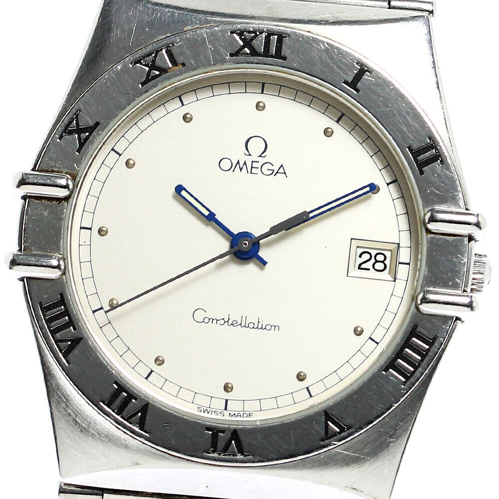 OMEGA Constellation Date Quartz Mens Watch: OMEGA Constellation Date Quartz Mens Watch Type: wristwatch condition rank Body rank B Belt trunk B Product condition Glass dust (inside) Case has many scratches (overall) Bezel has many scratches (ov