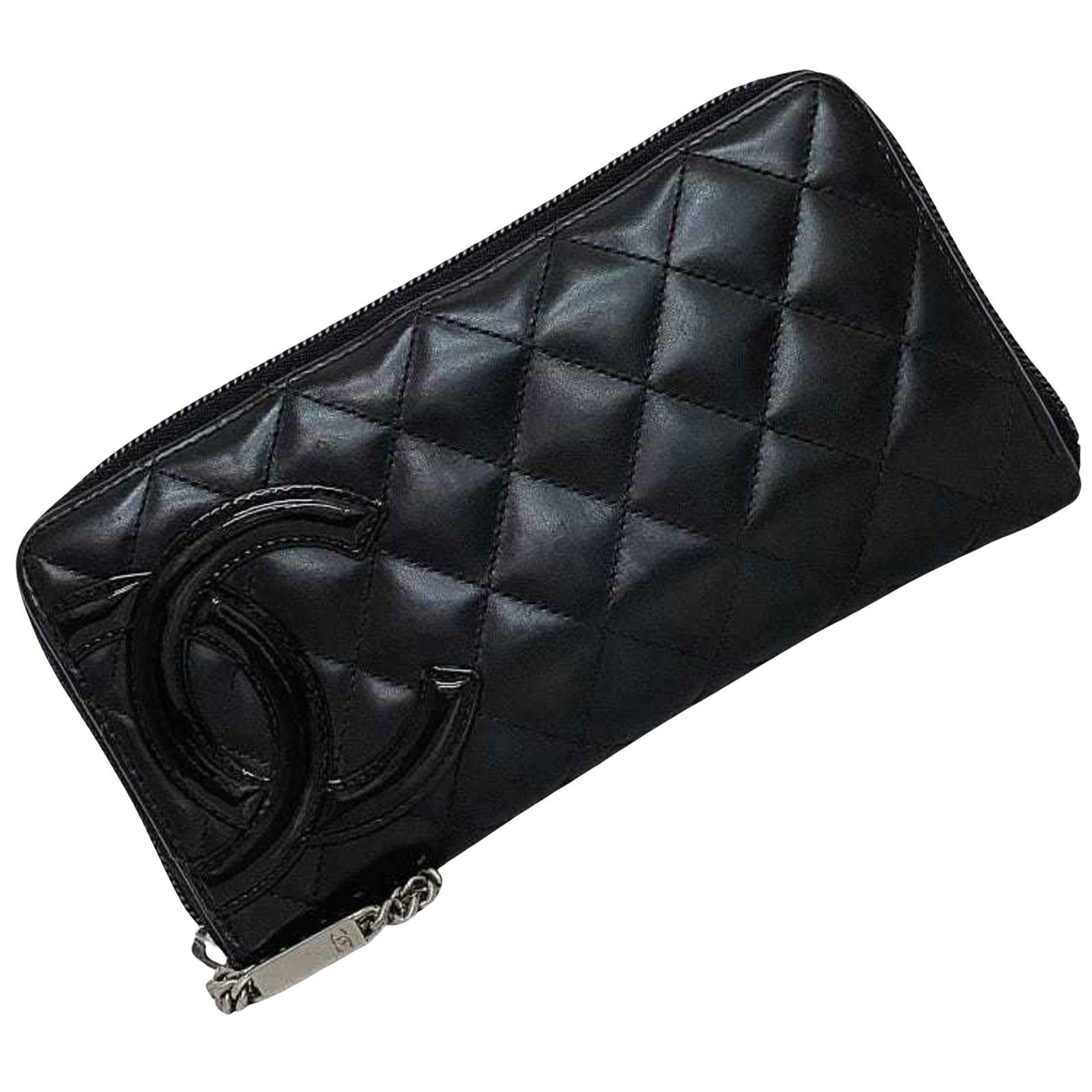 Chanel Cambon: Chanel Cambon Brand: Chanel Model: Cambon Color: Black Material: Leather Dimensions: 10cm x 19.3cm x 2.5cm : The Chanel Cambon bi-fold wallet signifies a blend of elegance and practicality catering to