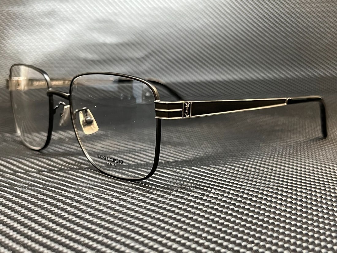 SAINT LAURENT SL M56 001 Black Womens Eyeglasses Frame 54-18: SAINT LAURENT SL M56 001 Black Womens Eyeglasses Frame 54-18 Frame Color: Black Type: Eyeglasses Frame Material: Metal Lens Socket Width: 54 mm Bridge Width: 18 mm Temple Length: 145 mm New The BIDHAU
