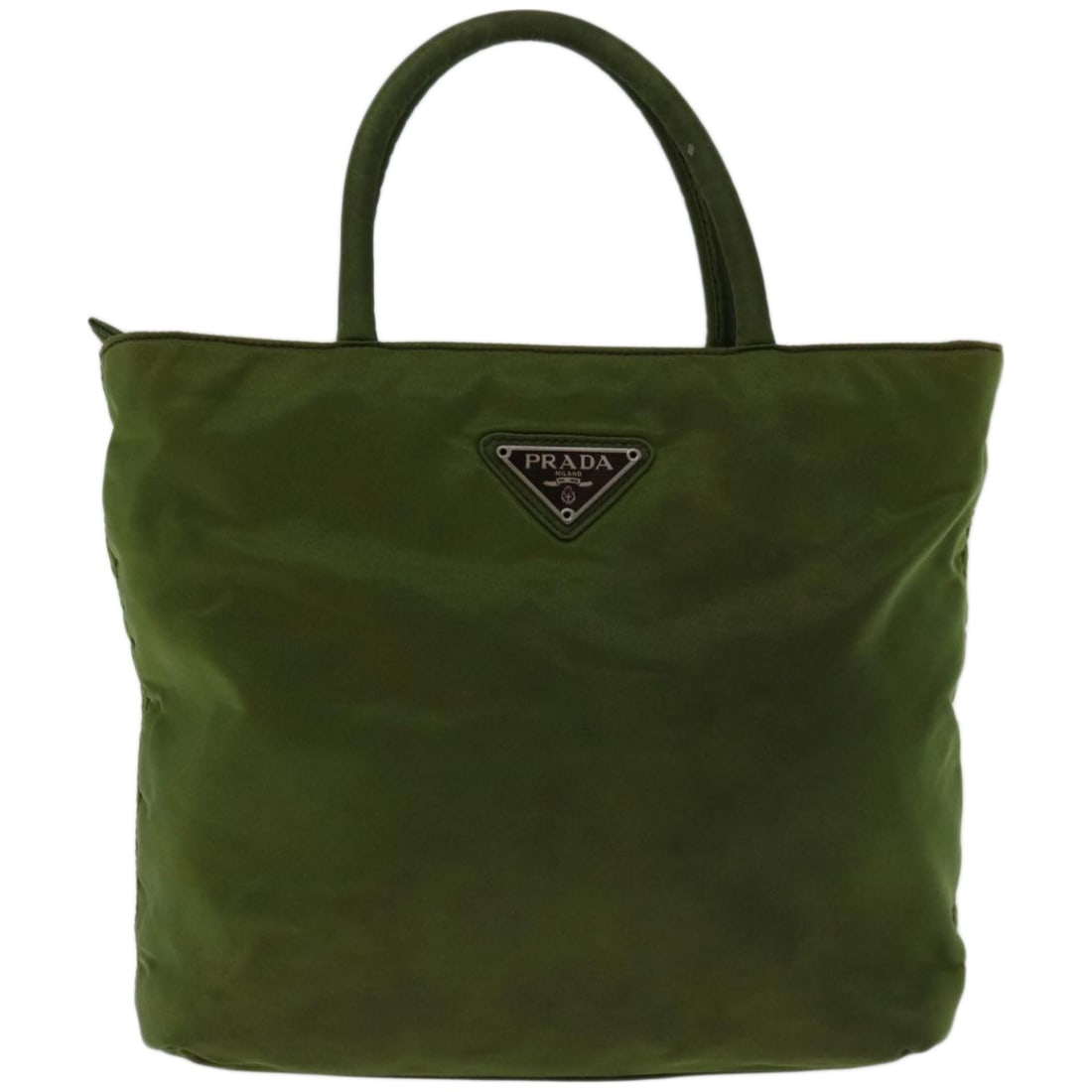 Prada Tessuto: Prada Tessuto Brand: Prada Model: Tessuto Color: Green Material: Synthetic Dimensions: W21cm x H19cm x D6cm : This green nylon Prada handbag from the Tessuto line embodies the brand's elegance and con