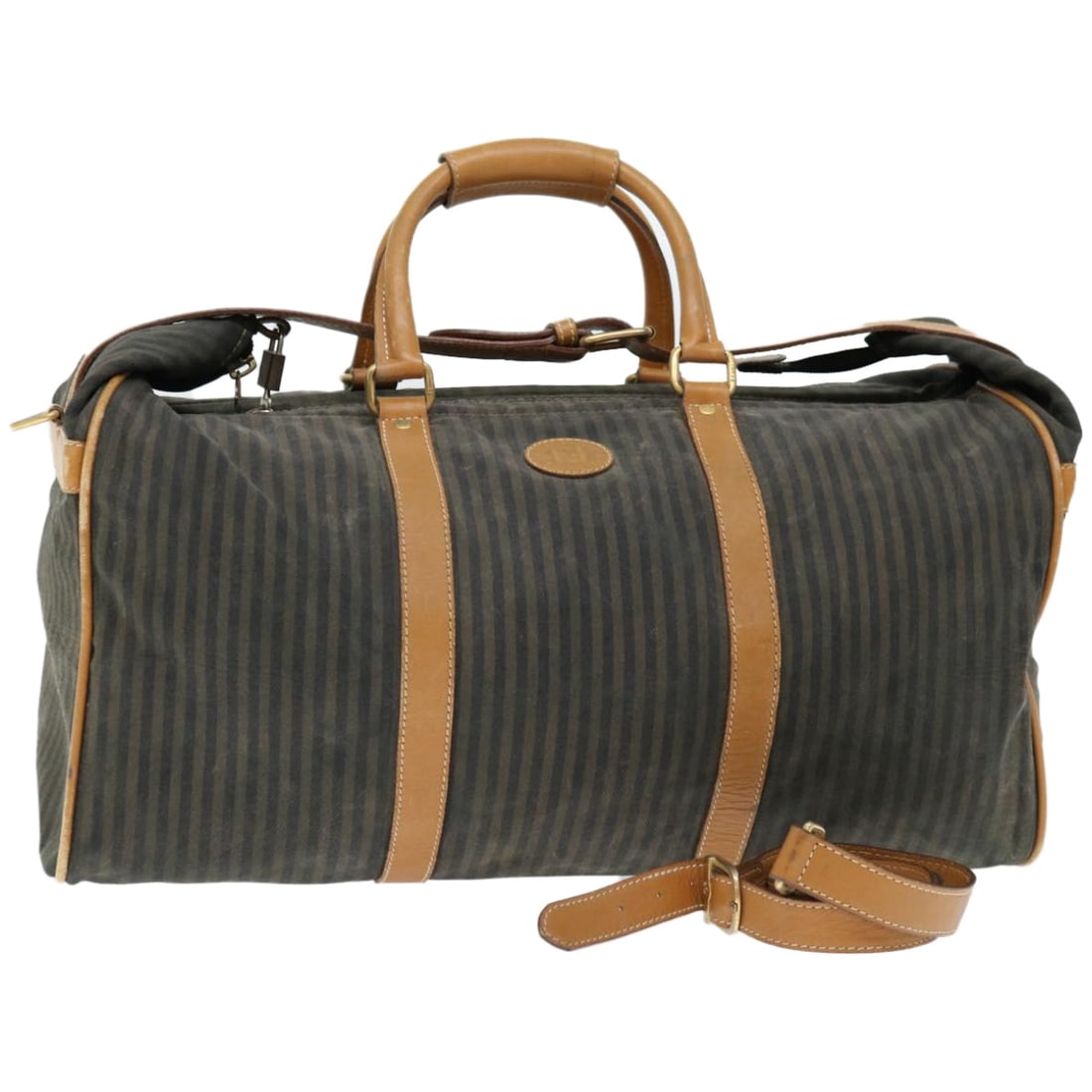 Fendi Pecan: Fendi Pecan Brand: Fendi Model: Pecan Color: Black Material: Canvas Dimensions: W50cm x H35cm x D26cm : The Fendi Brown/Khaki bag made from a blend of coated canvas and Pequin canvas offers durability