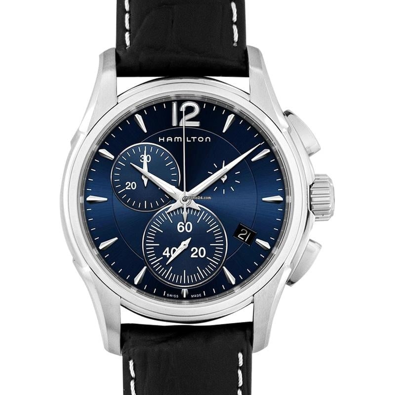 Hamilton Jazzmaster H32612741 - Jazzmaster Chrono Quartz Blue Steel/Leather 42mm: Hamilton Jazzmaster H32612741 - Jazzmaster Chrono Quartz Blue Steel/Leather 42mm Brand: Hamilton Model: Jazzmaster Dealer product code: 12376A Movement: Quartz Case material: Steel Bracelet material: 