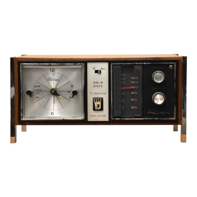 Telechron Solid State Vintage Radio: Telechron Solid State Vintage Radio A mid century modern walnut and chrome Telechron solid state radio. 9.75" wide. 5.25" deep. 4.75" tall. The electronic elements are not guaranteed to be in working