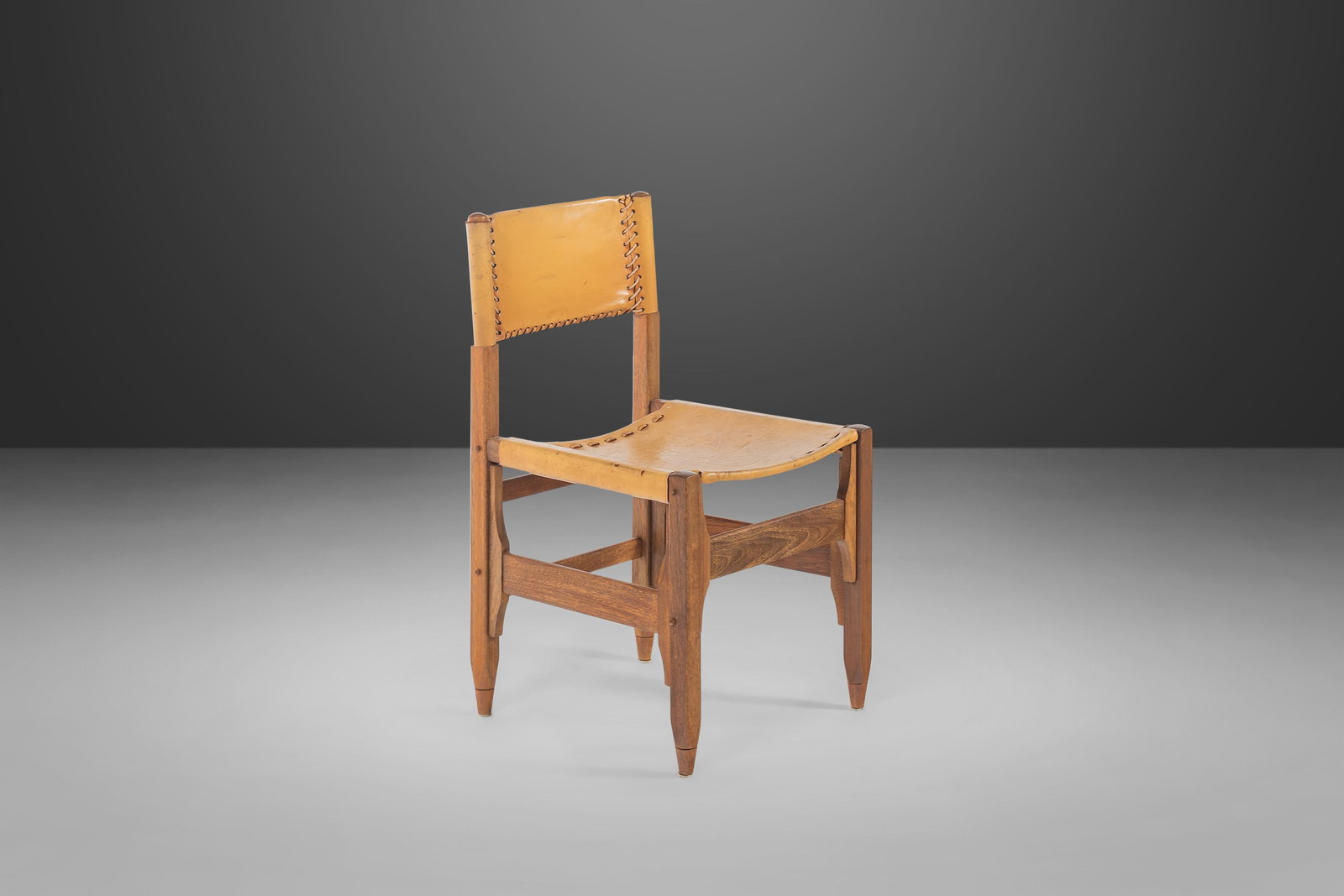 Tanned Saddle Leather & Teak Lounge/Side Chair Designed by Biermann Werner for Arte Sano Colombia: Tanned Saddle Leather & Teak Lounge/Side Chair Designed by Biermann Werner for Arte Sano Colombia c. 1960s (3 Available) Tanned Saddle Leather & Teak Lounge/Side Chair Designed by Biermann Werner for 