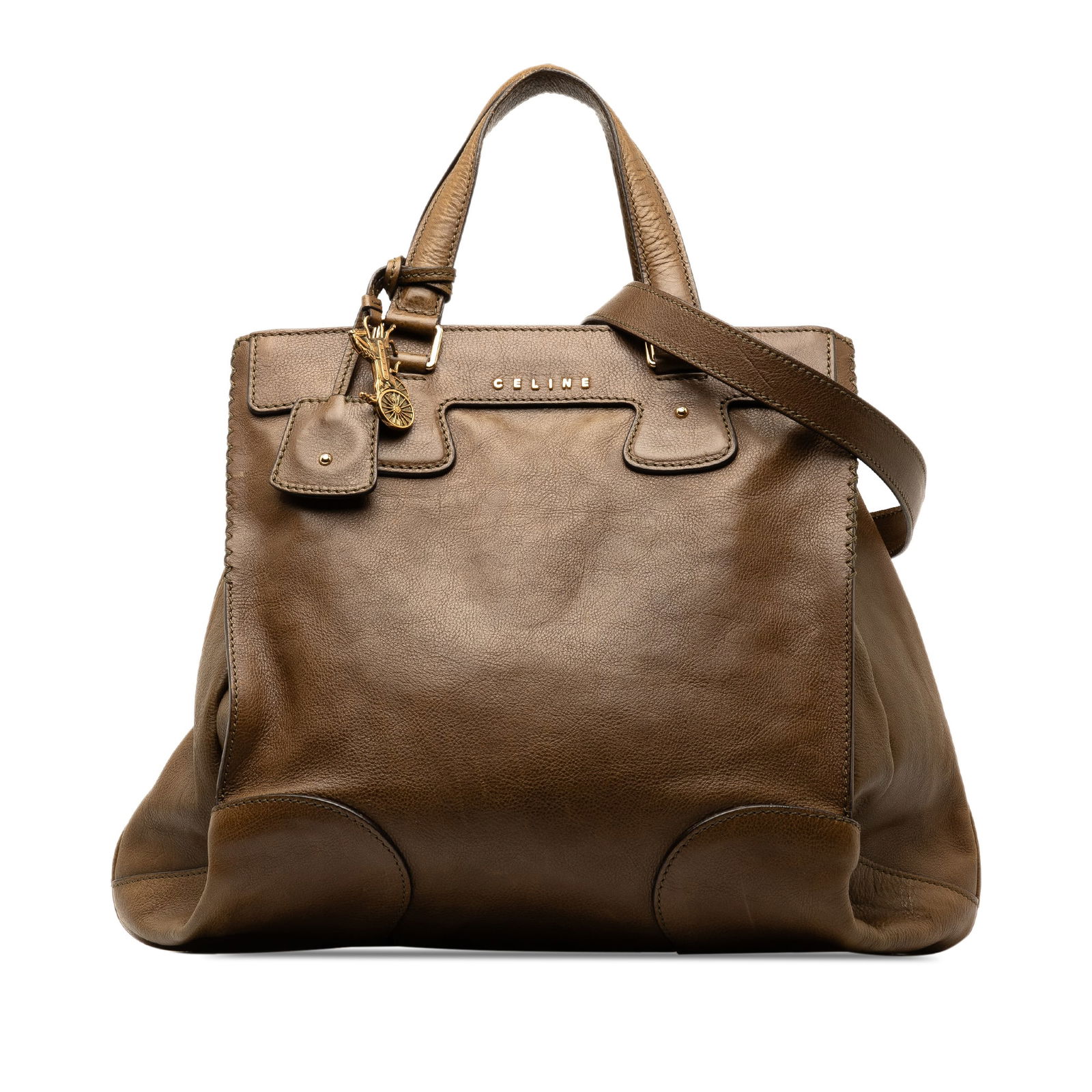Celine Orlov Leather Satchel: Celine Orlov Leather Satchel The Orlov features a leather body flat leather handles a detachable flat strap an open top with magnetic snap closure and interior zip and slip pockets. Brand: Celine Mode