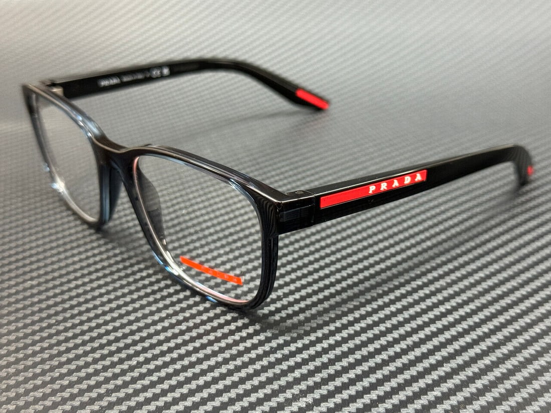 PRADA LINEA ROSSA PS 06PV CZH1O1 Blue Mens 55 mm Eyeglasses: PRADA LINEA ROSSA PS 06PV CZH1O1 Blue Mens 55 mm Eyeglasses Frame Color: Blue Type: Eyeglasses New The BIDHAUS Guarantee: All items in this auction are guaranteed to be 100% authentic. At Your Service