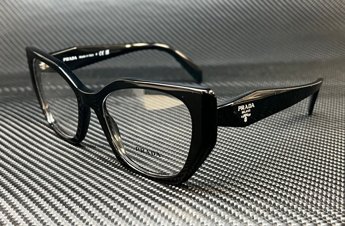 PRADA PR 18WV 1AB1O1 Black Womens 54 mm Eyeglasses: PRADA PR 18WV 1AB1O1 Black Womens 54 mm Eyeglasses Vertical: 50 mm Bridge Width: 17 mm Frame Color: Black Type: Eyeglasses Frame Material: Plastic Acetate Style: Cat Eye Theme: Classic Features: Full