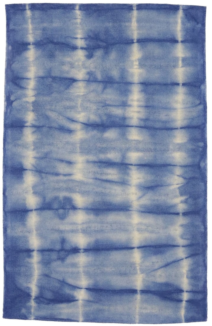 Modern Hand-Tufted Tie-Dye Area Rug 5X8 Navy Blue Wool Carpet: Modern Area Rug Hand-Tufted Tie-Dye Abstract 5X8 Contemporary Girls Room Carpet Free continental US Shipping Type: Area Rugs Color: Navy Blue Size: 5"0 X 8"0 Ft Production Technique: Tufted Material: 