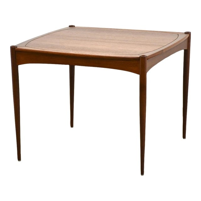 1960s Danish Modern Teak Dining Table by Selig Square Reversible Top: 1960s Danish Modern Square Teak Dining Table by Selig A mid century modern teak square reversible top dining table with a black leather top on the reverse side. Made in Denmark by Selig. Professionall
