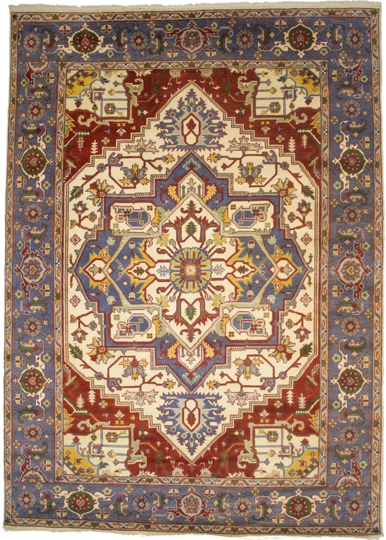 Rare Color Floral Traditional 10X14 Heriz Serapi Oriental Rug Home Decor Carpet: Rare Color Floral Traditional 10X14 Heriz Serapi Oriental Rug Home Decor Carpet Free continental US Shipping Type: Area Rugs Size: 9"10 X 13"9 Color: Cream Lilac Gray Rusty Red Green Yellow Gray Beige