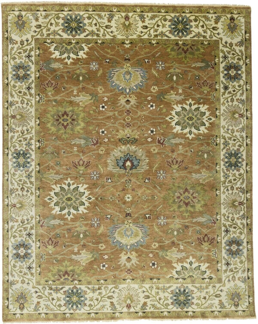 Rust Floral Osh Chobi Hand-Knotted 8X10 Peshawar Oriental Rug Farmhouse Carpet: Rust Floral Osh Chobi Hand-Knotted 8X10 Peshawar Oriental Rug Farmhouse Carpet Free continental US Shipping Type: Area Rugs Color: Rust Cream Rusty Red Tan Blue-gray Gold Size: 8"0 X 10"1 Material: Wo