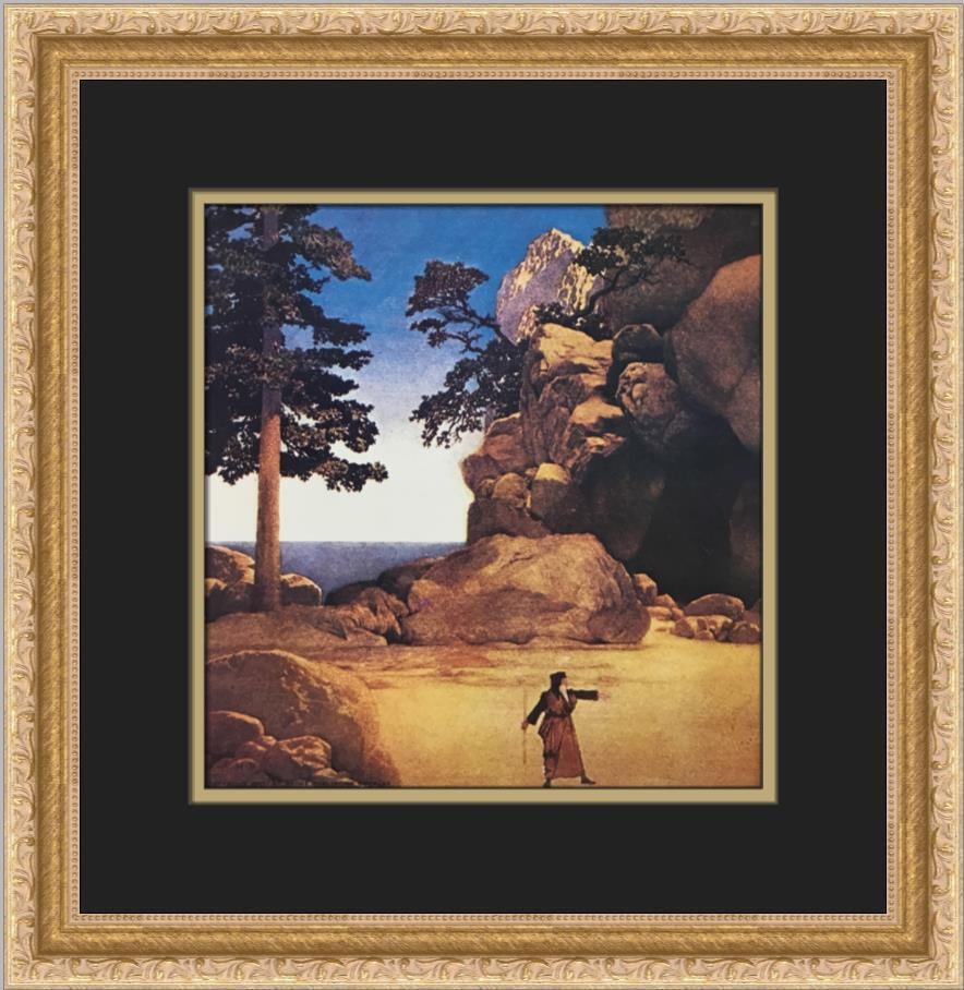 Maxfield Parrish Prospero using his Magic Custom Framed Print: Maxfield Parrish Prospero using his Magic Custom Framed Print Size: Medium Region Of Origin: united states Artist: Maxfield Parrish Production Technique: Lithography Framing: Matted & Framed Style: Im