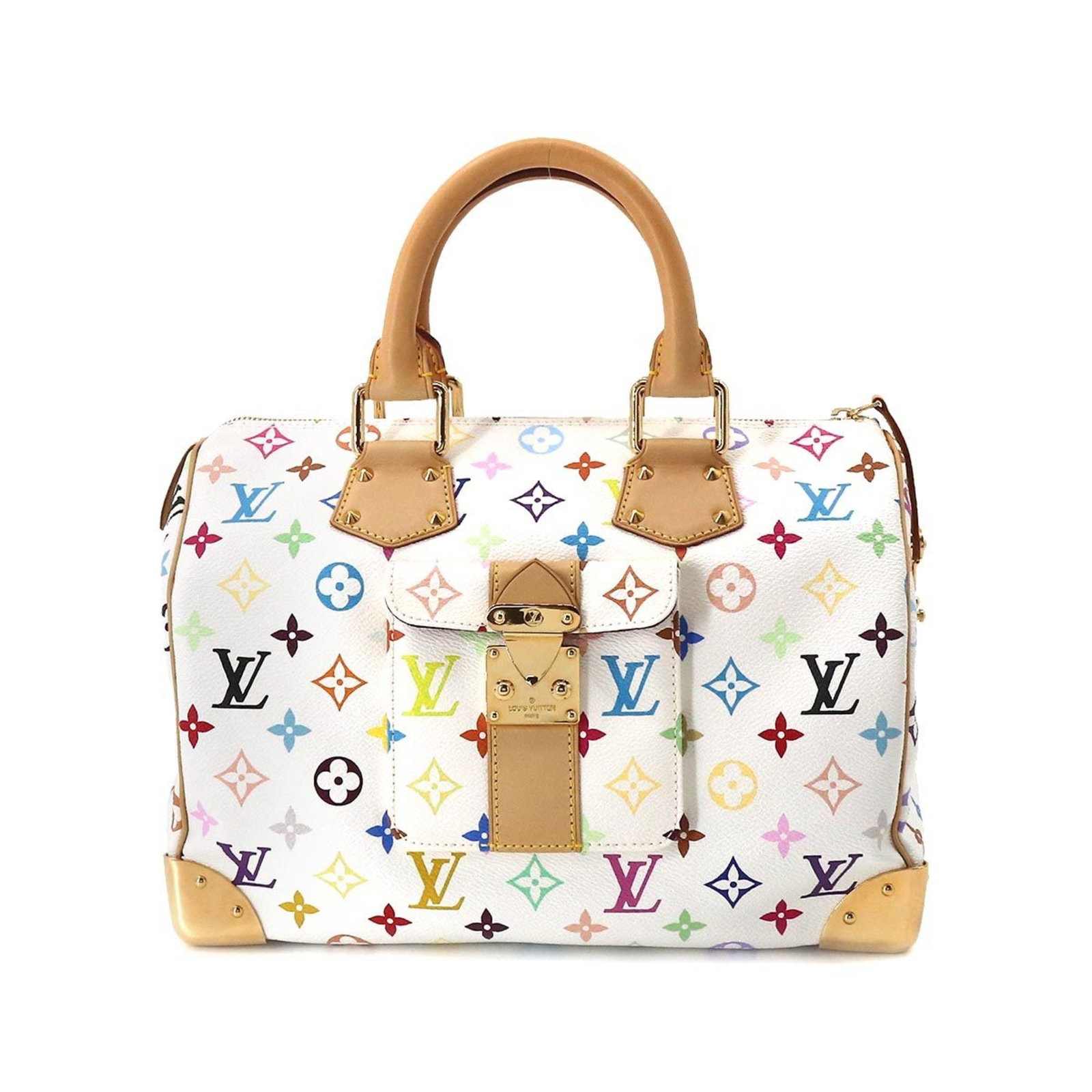 Louis Vuitton LOUIS VUITTON Monogram Multicolor Speedy 30 Handbag Bron M92643 Gold Hardware: Louis Vuitton LOUIS VUITTON Monogram Multicolor Speedy 30 Handbag Bron M92643 Gold Hardware Brand: Louis Vuitton Line: Monogram Multicolore Model: Speedy 30 Type: Handbag Material: Monogram Multicolor