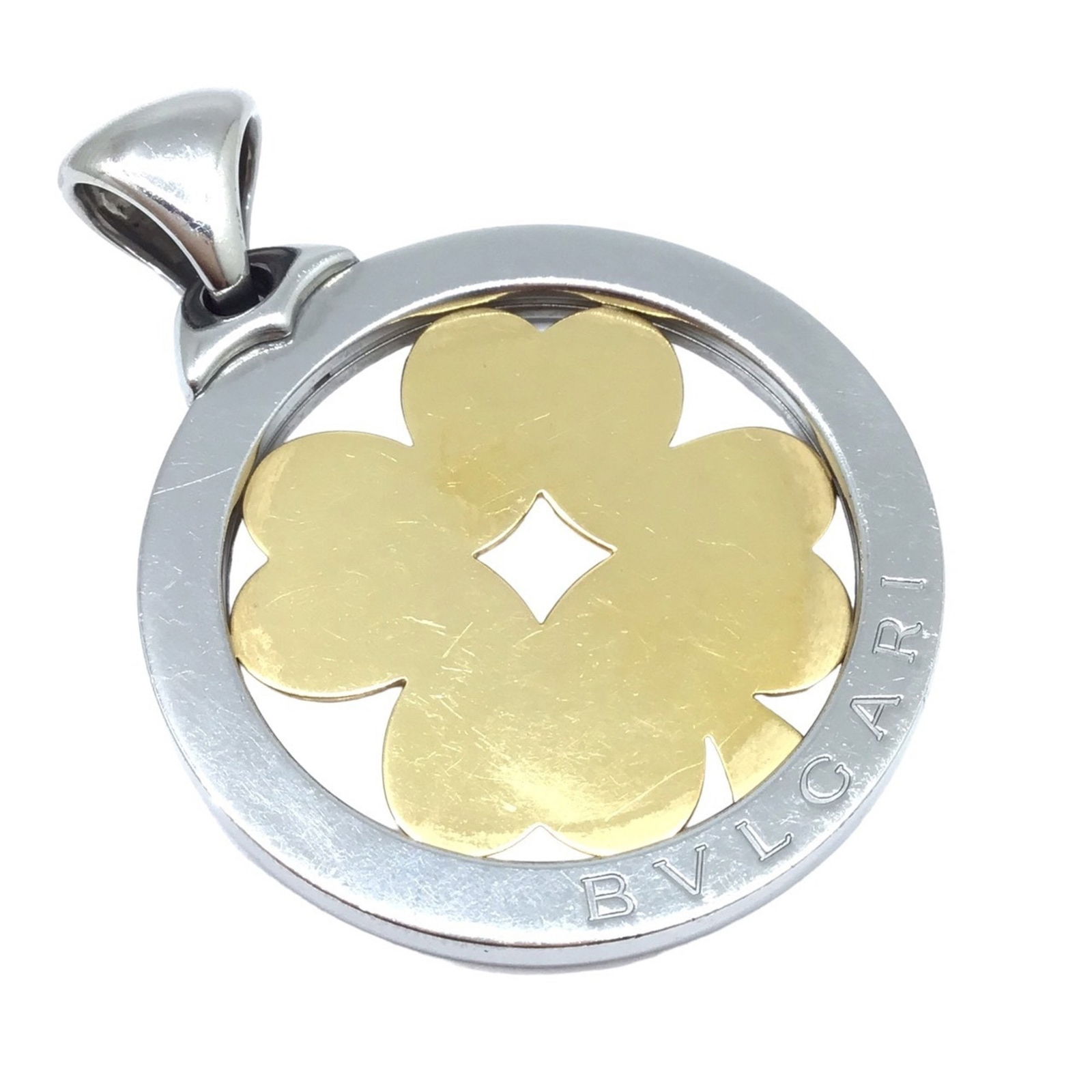 BVLGARI Bvlgari Tondo Clover Large Pendant Top Stainless Steel Gold K18 750 Accessory Women Men: BVLGARI Bvlgari Tondo Clover Large Pendant Top Stainless Steel Gold K18 750 Accessory Women Men Unisex Brand: Bvlgari Necklace Type: Pendant Gender: Men Women Material: Gold (18K) Stainless steel Colo