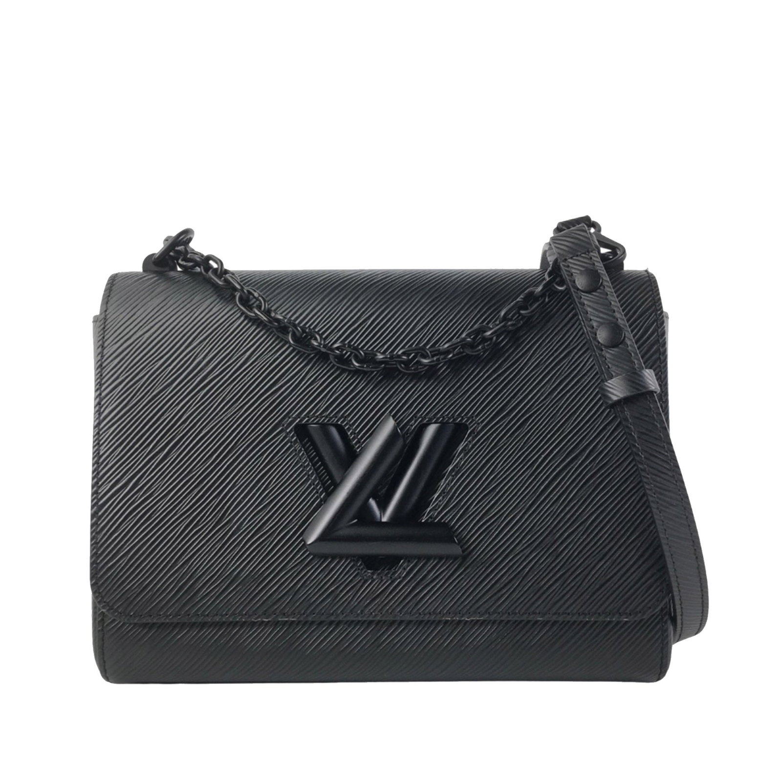 Louis Vuitton Epi Twist MM: Louis Vuitton Epi Twist MM The Twist MM features an epi leather body a curb chain shoulder strap with leather guard a front flap with an LV twist lock closure and interior pockets. Brand: Louis Vuitto