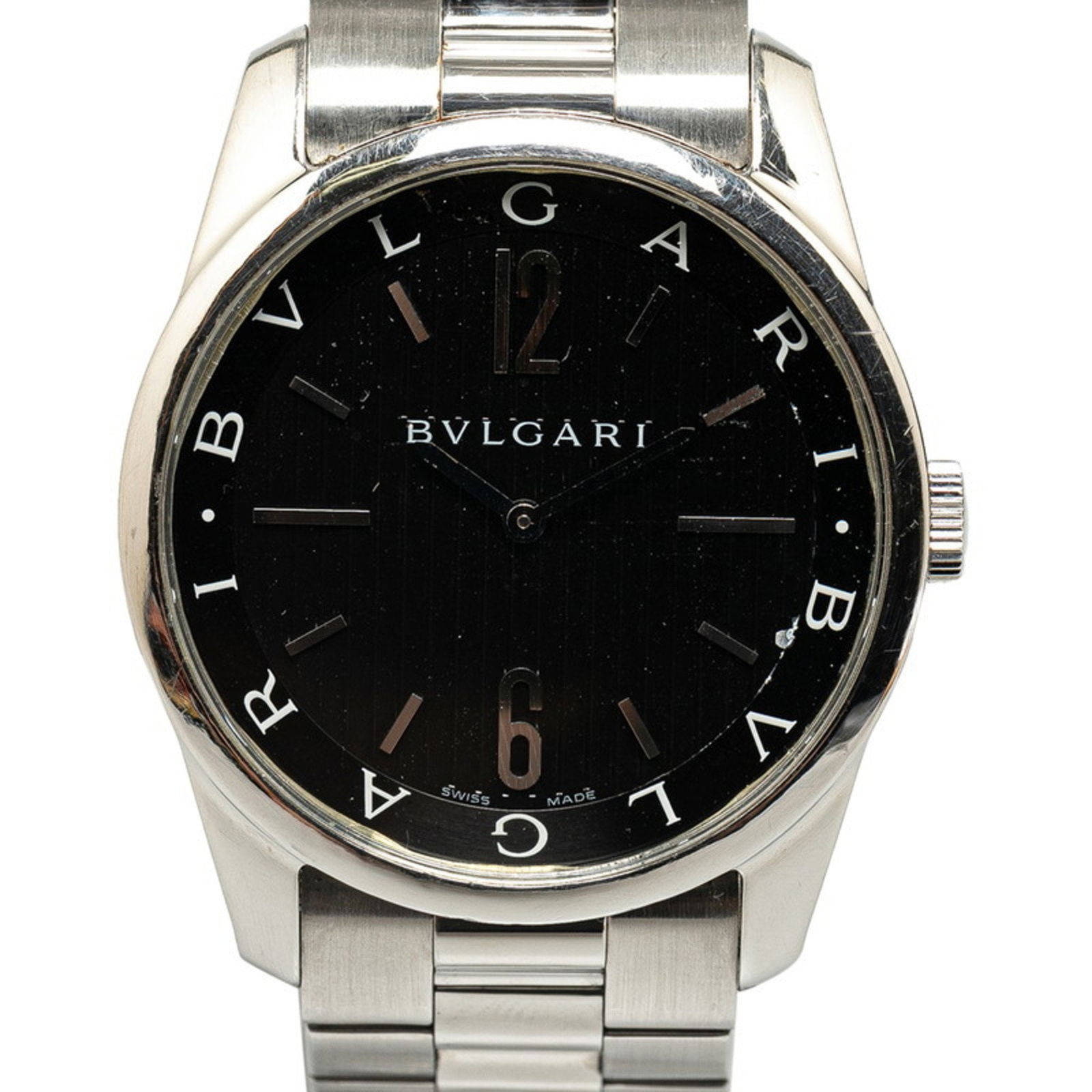 BVLGARI Solotempo Watch ST42S Quartz Black Dial Stainless Steel Men's: BVLGARI Solotempo Watch ST42S Quartz Black Dial Stainless Steel Men's Brand: Bvlgari Type: Wristwatch Gender: Men Material (Case): Stainless steel Material (Band): Stainless steel Color (Dial): Black