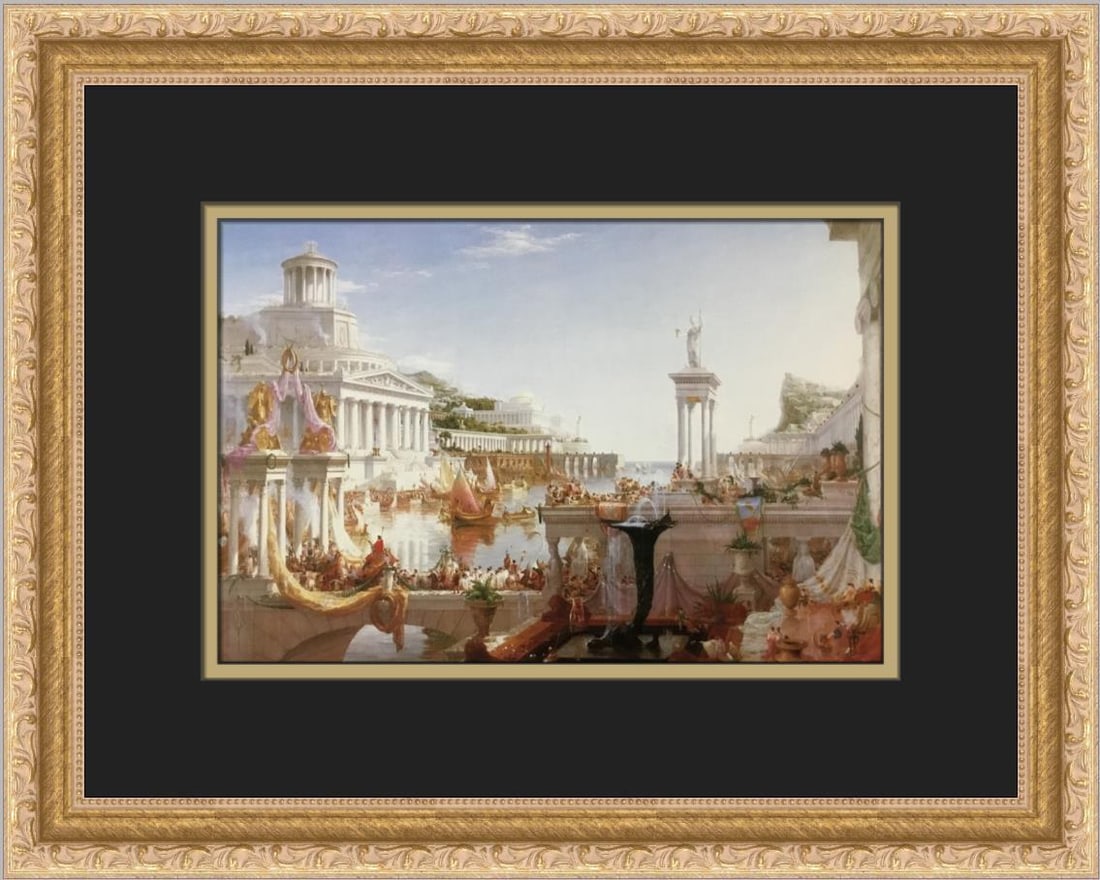 Thomas Cole The Course of the Empire Custom Framed Print: Thomas Cole The Course of the Empire Custom Framed Print Size: Medium Region Of Origin: United States Artist: Thomas Cole Production Technique: Offset Lithograph Framing: Matted & Framed Style: Impres