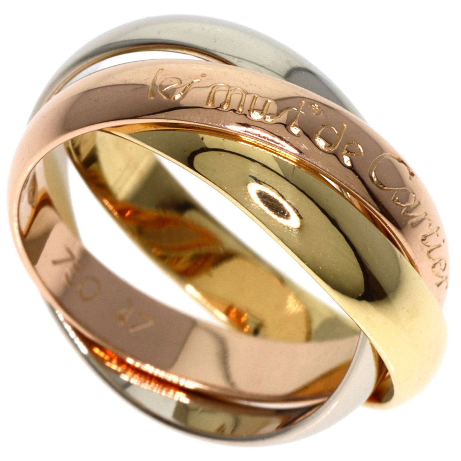 Cartier Trinity #47 Ring K18 Yellow Gold K18WG K18PG Women's CARTIER: Cartier Trinity #47 Ring K18 Yellow Gold K18WG K18PG Women's CARTIER Brand: Cartier Line: Trinity Type: Band ring Gender: Women Material: Pink gold (18K) White gold (18K) Yellow gold (18K) Other Size: