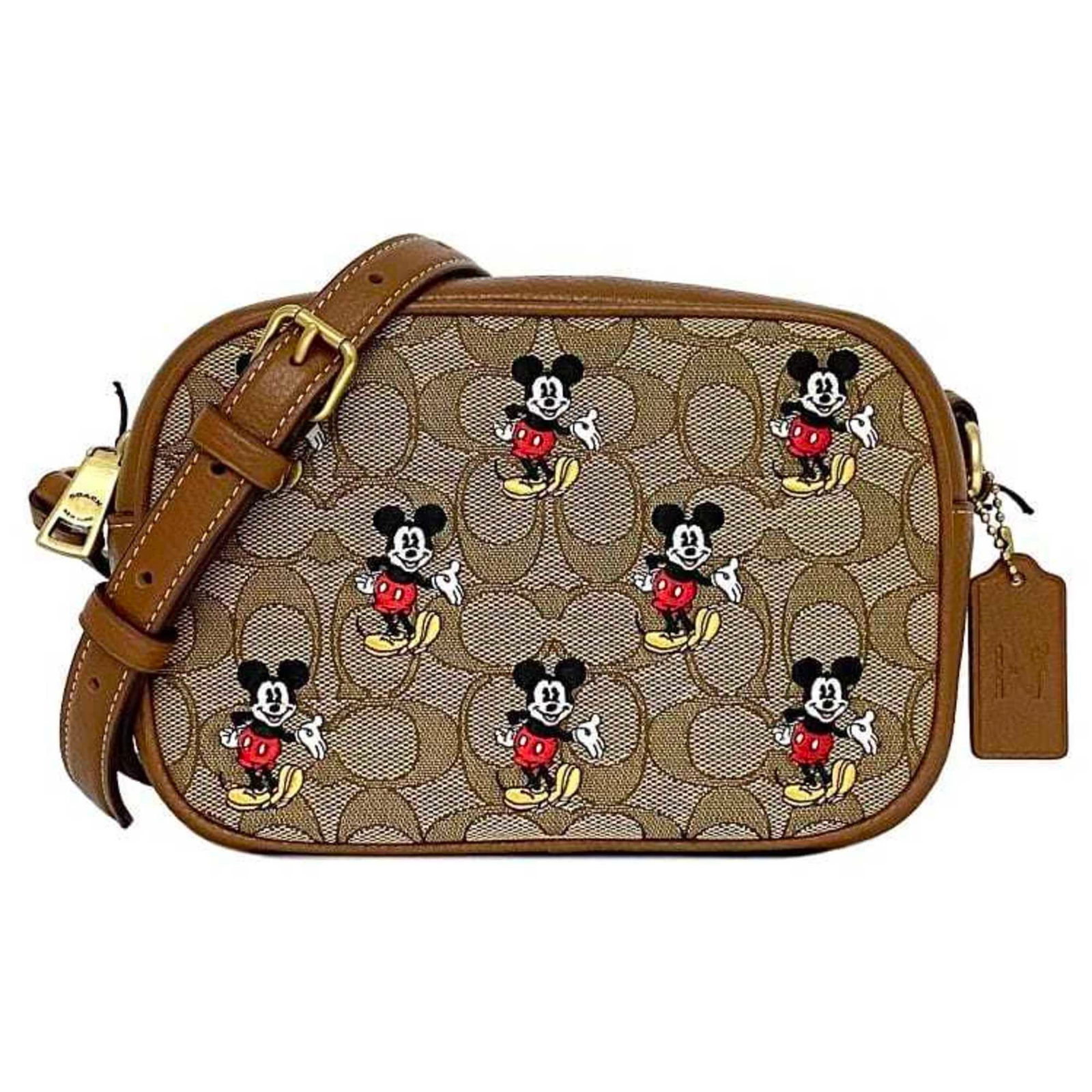 Coach Shoulder Bag Jamie Brown Beige Signature Disney CN034 Jacquard Canvas Leather COACH Embroidery: Coach Shoulder Bag Jamie Brown Beige Signature Disney CN034 Jacquard Canvas Leather COACH Embroidery Pochette Mickey Collaboration Brand: Coach Line: Signature Model: CN034 Type: Shoulder bag Material