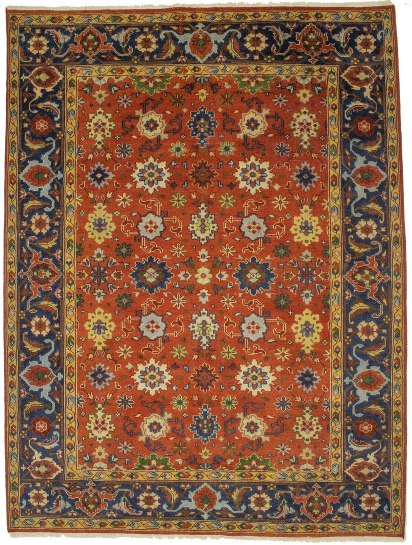 Orange Floral Handmade 9X12 Oriental Farmhouse Carpet for Living Dining Room: Orange Floral Design Handmade 9X12 Living Dining Room Oriental Farmhouse Carpet Free continental US Shipping Type: Area Rugs Color: Orange Navy Blue Cream Green Rust etc Size: 11"11 X 9"0 Ft Productio