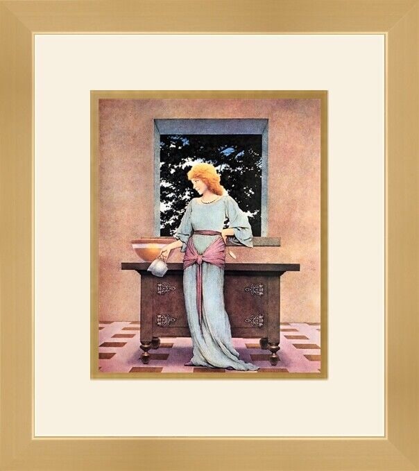 Maxfield Parrish Lady Violetta Custom Framed Print 18in x 16in Lithograph: Maxfield Parrish - Lady Violetta Custom Gallery Framed Print Features: Framed Matted Region Of Origin: united states Item Width: 18 in Title: Lady Violetta Production Technique: Lithography Item Lengt