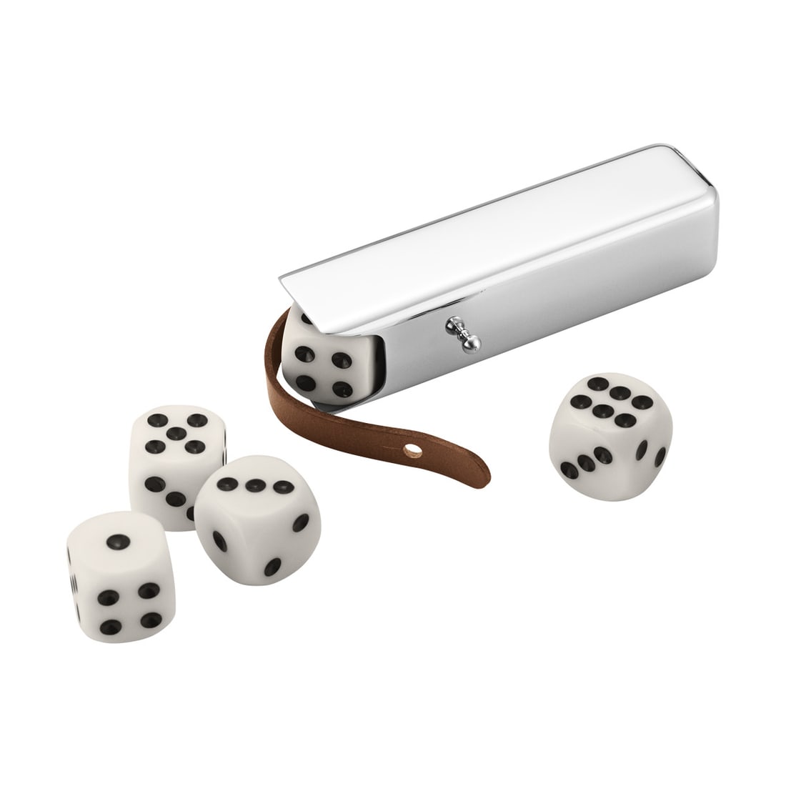 Sky by Georg Jensen Stainless Steel Dice Set with Case Bar Games Travel: Sky by Georg Jensen Stainless Steel Set of Dice with Case - Bar Games Travel New Material: Stainless Steel Brand: Georg Jensen While away the hours on long journeys or vacation evenings in the most st