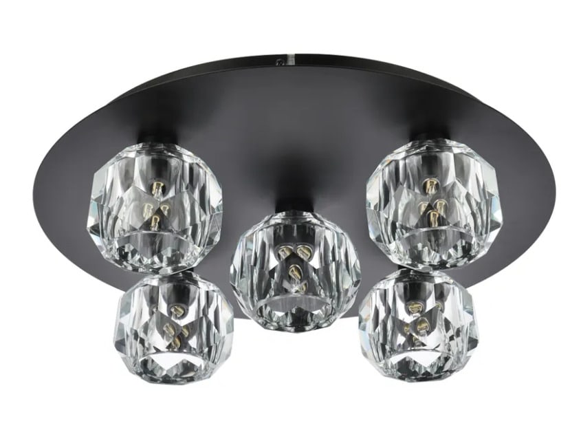Modern Crystal Chandelier Flush Mount Black 5 Light Dining Room Lighting: MODERN KITCHEN DINING ROOM CRYSTAL CHANDELIER FLUSH MOUNT LIGHTING BLACK 5 LIGHT Light Color: Clear Clear White Warm White White Safety Rating: ETL Power Source: Hardwired Custom Bundle: No Item Lengt