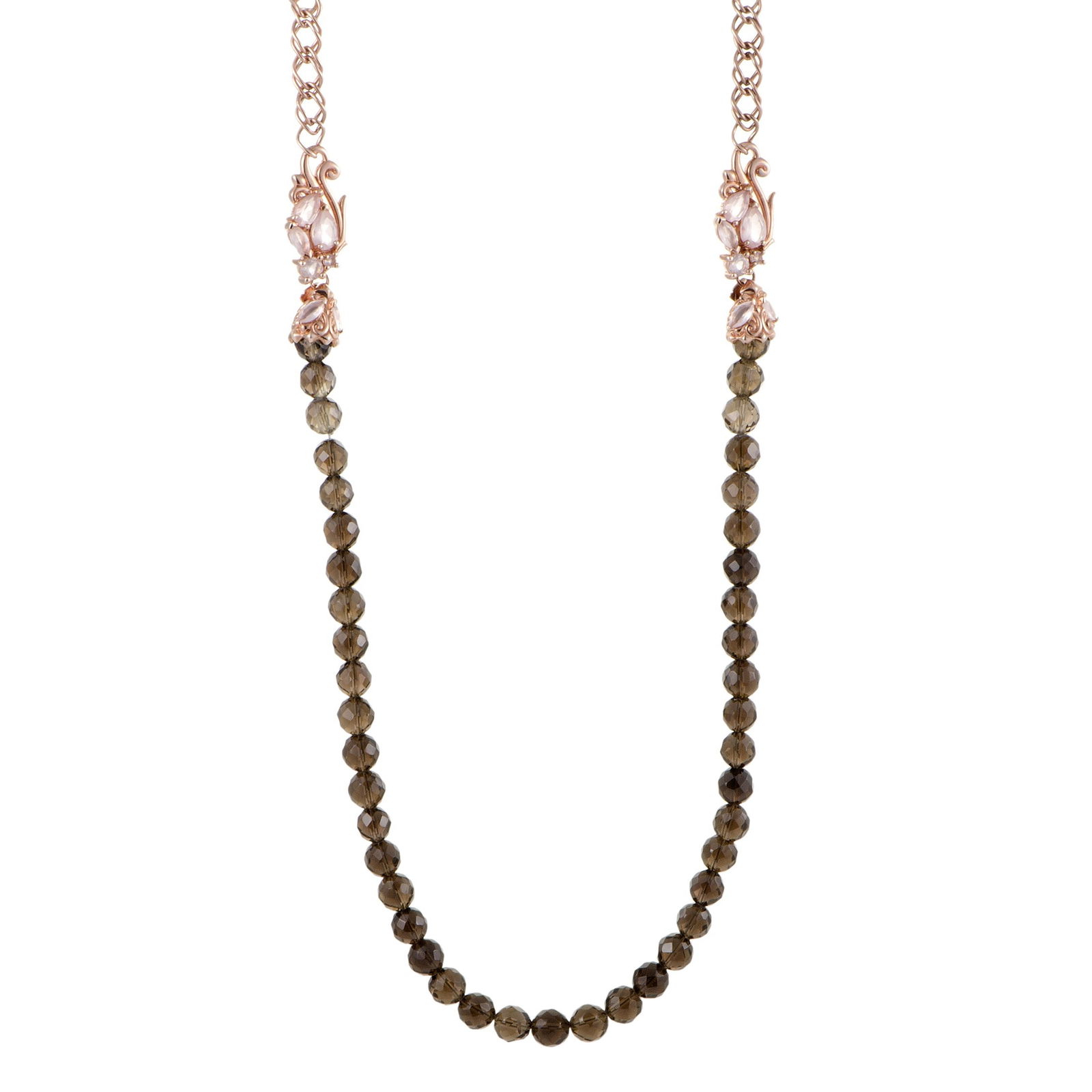 Stephen Webster Pop Superstud Rose Gold Plated Silver and Quartz Beaded Necklace 3014282: Stephen Webster Pop Superstud Rose Gold Plated Silver and Quartz Beaded Necklace 3014282 Extraordinarily intricate decorative work and tasteful exuberance produce an irresistible allure in this spellb