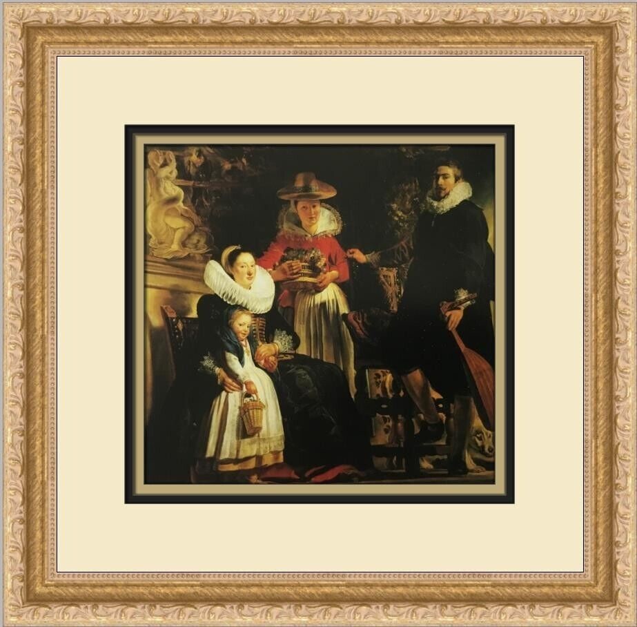 Jacob Jordaens The Artist and His Family in Garden Framed Print 14in x 14in: Jacob Jordaens The Artist and His Family in a Garden Custom Framed Print Artist: Jacob Jordaens Unit Of Sale: Single Piece Size: Medium Custom Bundle: No Item Length: 14 in Region Of Origin: United St