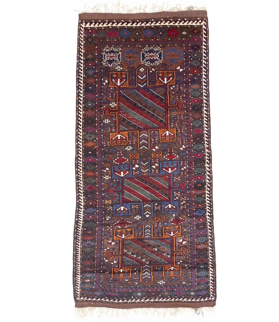 Tribal Geometric Hand-Knotted 45X9 Vintage Oriental Runner Rug Carpet Wool: Tribal Geometric Hand-Knotted 45X9 Vintage Kitchen Oriental Runner Rug Carpet Free continental US Shipping Type: Runners Size: 3"10-4"5 x 9"0 Color: Brown Cream Red Purple-navy Blue Orange etc Weave: 
