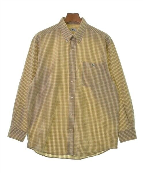LACOSTE Yellow Light Gray White Check Casual Shirt: LACOSTE Casual Shirt YellowxLightGrayxWhite(Check Pattern) Color: YellowxLightGrayxWhite(Check Pattern) "Size (Men's): 4 (L rank)" Size Type: Regular Type: casual shirt The BIDHAUS Guarantee: All item