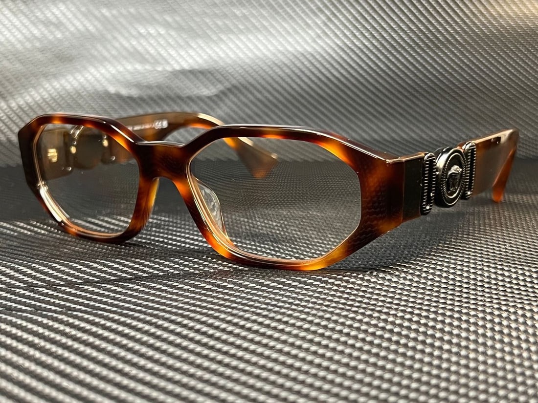 Versace Light Havana Round 56mm Men's Eyeglasses Beige Frame: VERSACE VE3320U 5217 Light Havana Round 56 mm Mens Eyeglasses Frame Color: Beige Style: Round Type: Eyeglasses New The BIDHAUS Guarantee: All items in this auction are guaranteed to be 100% authentic.
