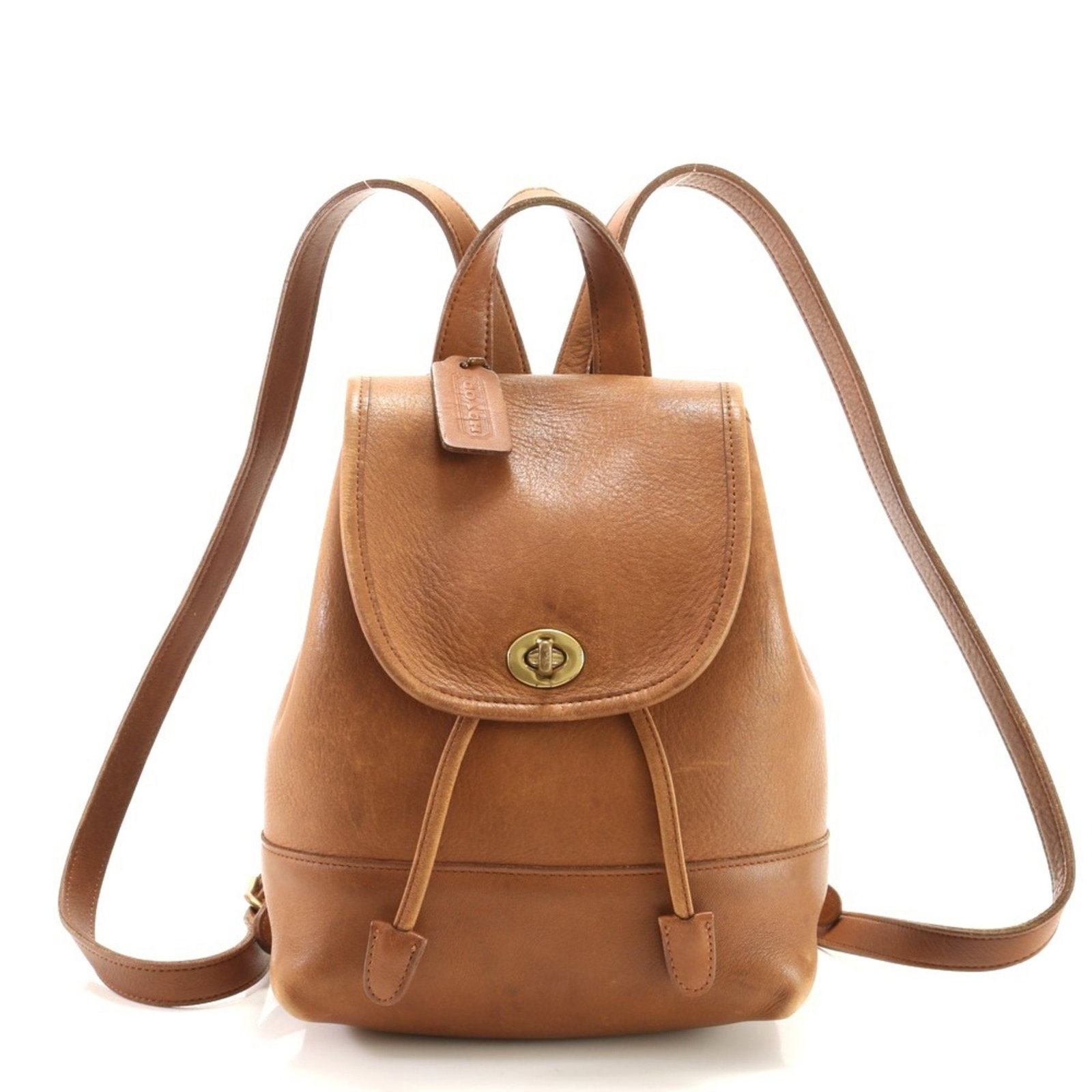 Coach USA Turnlock Leather Backpack Shoulder Bag Black Brown: Coach Old Made in USA Turnlock Leather Backpack 9960 Shoulder Bag Women's Brand: Coach Type: Backpack Shoulder bag Material: Leather Leather: Color: Black Brown Gender: Women Size (HxWxD): 21cm x 19cm