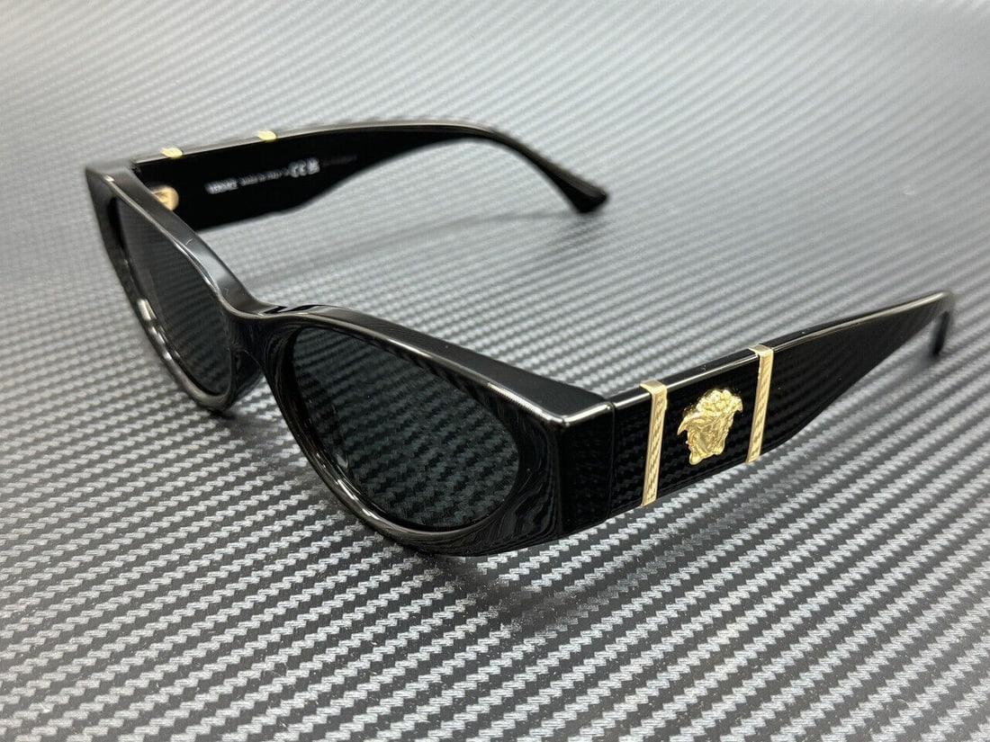 Versace VE4454 Black Dark Grey Women's 55mm Sunglasses: VERSACE VE4454 GB1 87 Black Dark Grey Womens 55 mm Sunglasses Frame Color: Black Type: Sunglasses New The BIDHAUS Guarantee: All items in this auction are guaranteed to be 100% authentic. At Your Serv