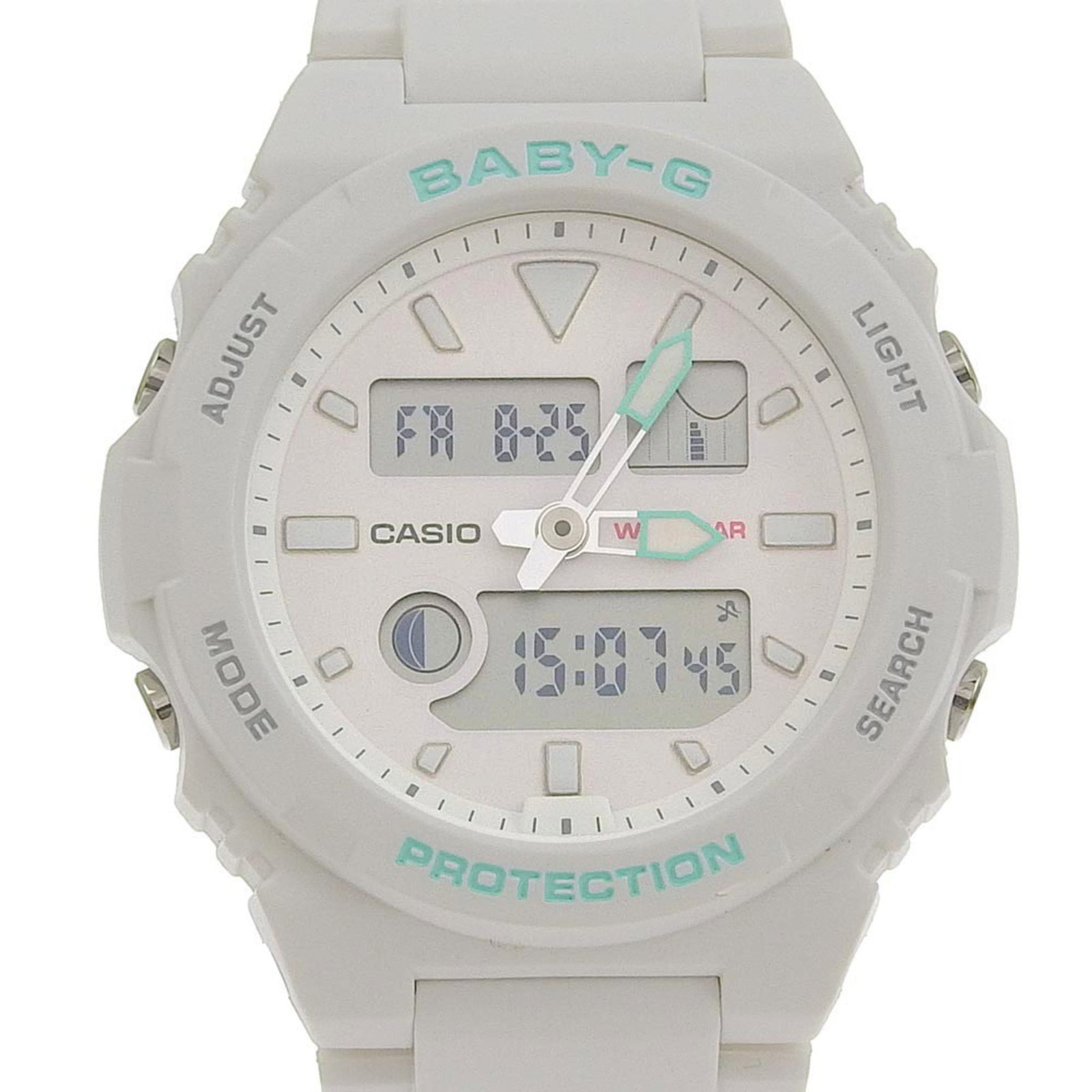 Casio Baby G GLIDE Ladies Quartz Watch Light Pink Ceramic Case: Casio CASIO Baby G GLIDE Ladies Quartz Battery Watch BAX 100 7AJF Brand: Casio Model: BAX 100 7AJF Type: Wristwatch Gender: Women Material (Case): Ceramic Color: Light pink White Movement: Quartz Func