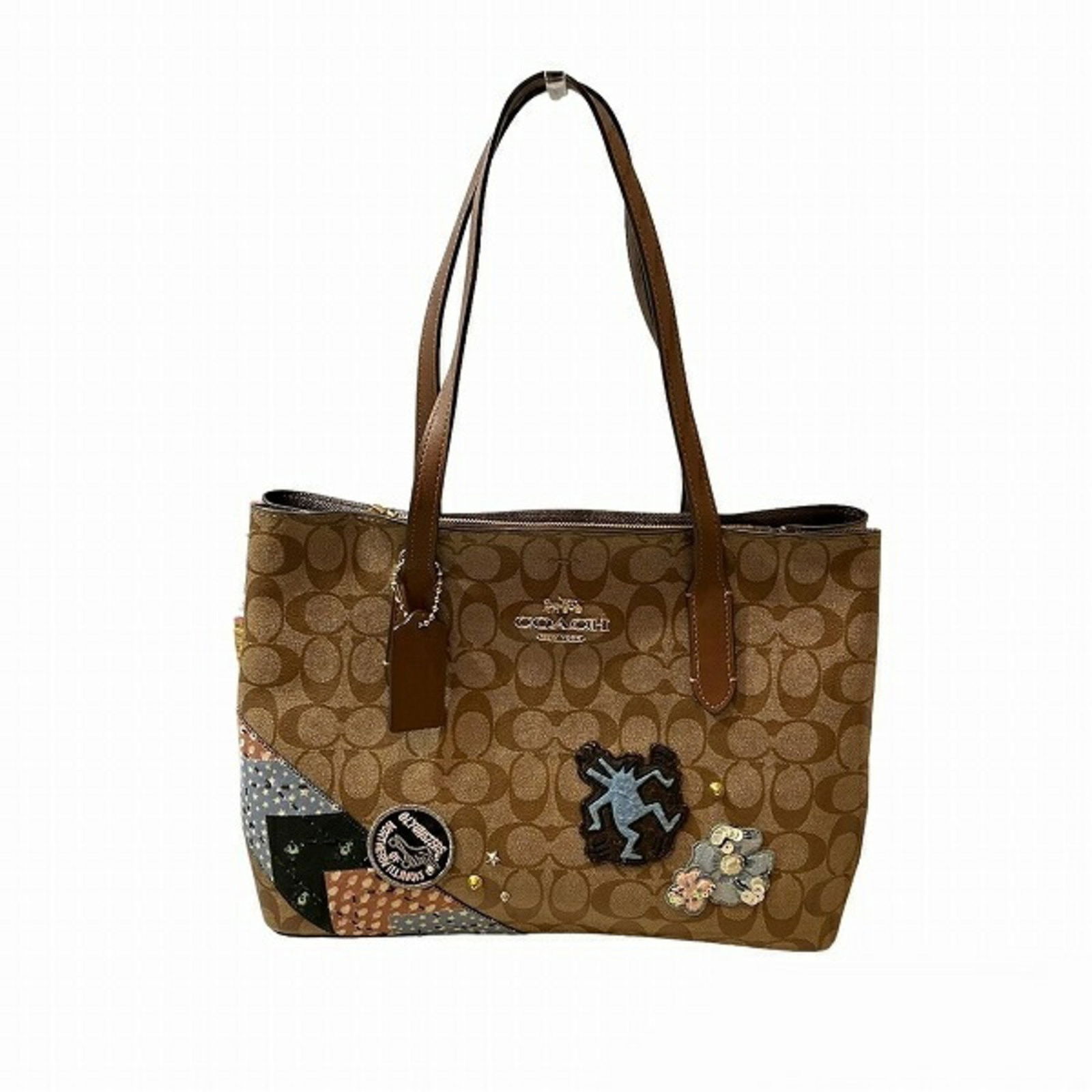 Coach Signature Tote Bag Keith Haring Collaboration Beige Multi-color: Coach COACH Signature F48722 Keith Haring Collaboration Bag Tote Ladies Brand: Coach Line: Signature Model: F48722 Type: Tote bag Material: Signature line Signature line: Color: Beige Multi-color Inne