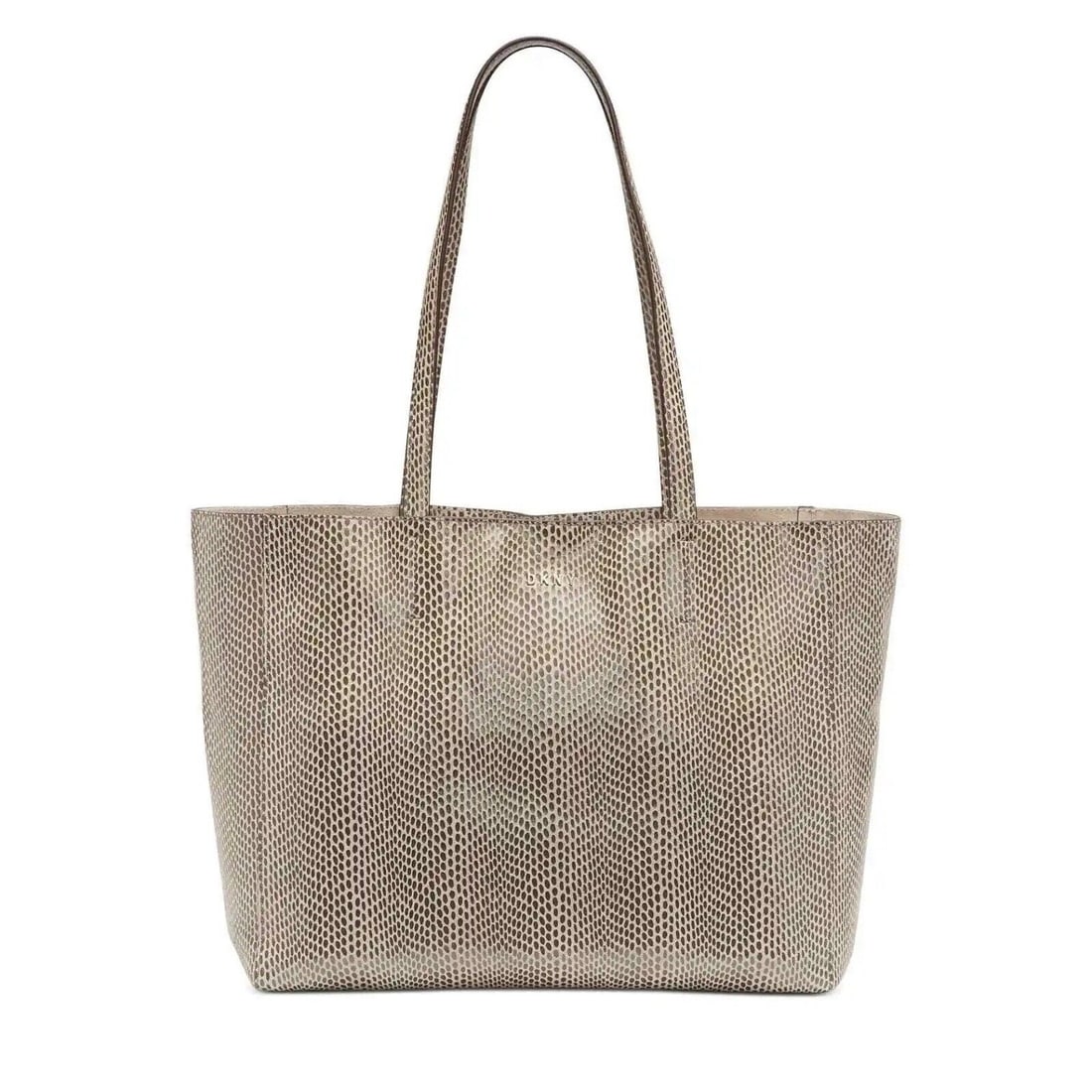 DKNY Sally Leather Tote Bag Animal Print Gold Hardware: DKNY Sally Leather East-West Bag Width: 18 in Pattern: Animal Print Closure: Hook & Loop Bag Height: 11 in Handle/Strap Color: Beige Size: Large Lining Material: Leather Hardware Color: Gold Bag Depth