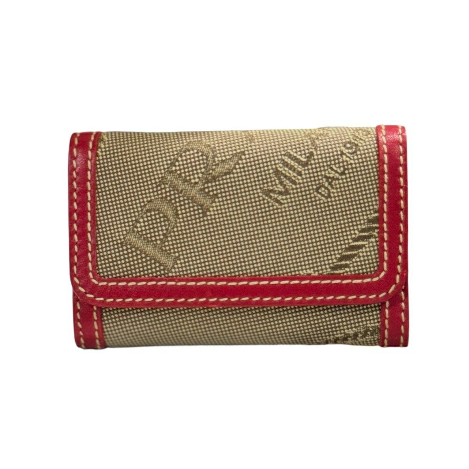 Prada Beige Red Canvas Key Case for Women: PRADA Key Case Canvas Women's Brand: Prada Type: Keycase Season: Fall/winter Spring/summer Color: Beige Red color Gender: Women Material: Canvas Canvas: Handmade: Yes Size (HxWxD): 6cm x 9.5cm x 2cm /