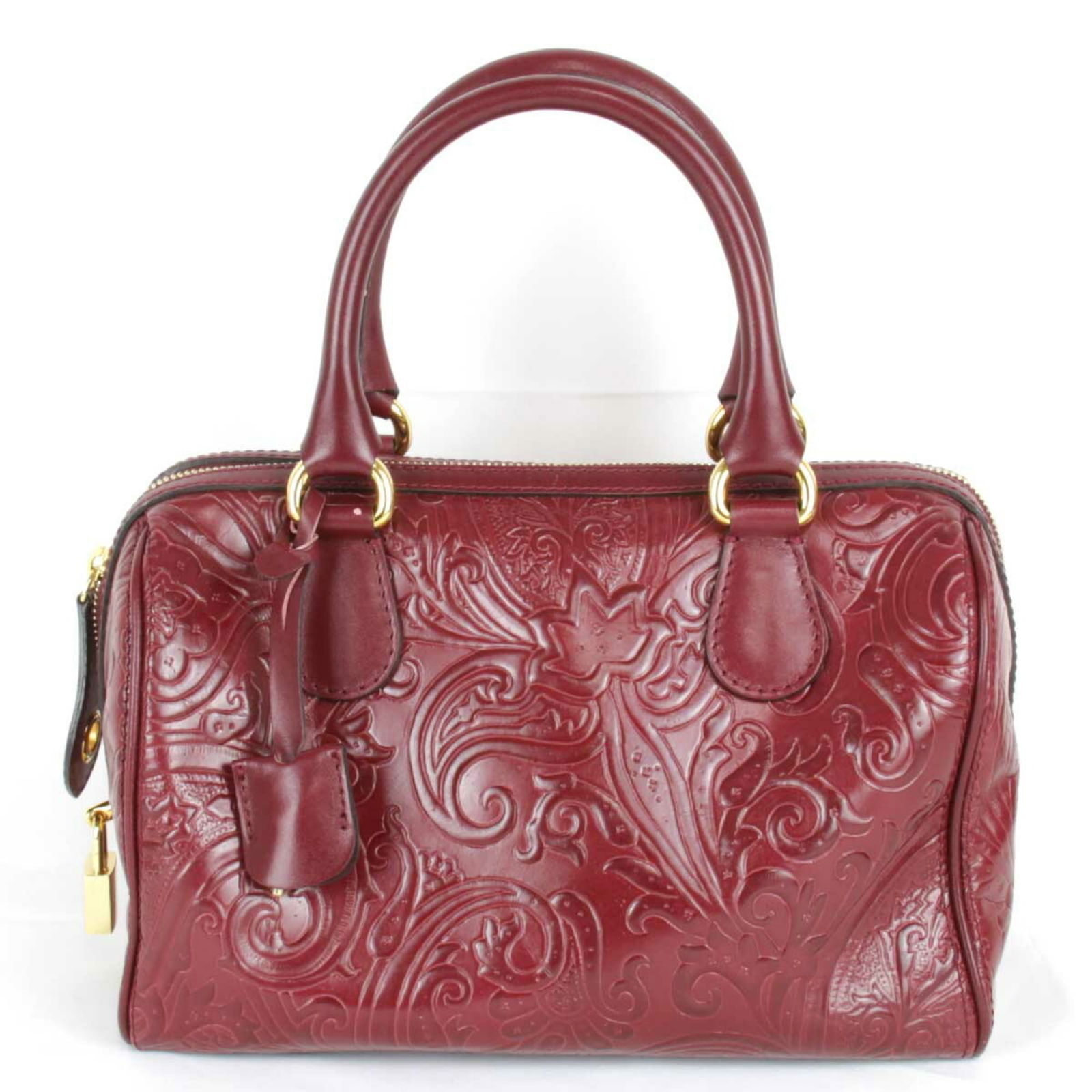Etro Margot Mini Boston Bag Leather Wine Red: ETRO Margot 1C362-2735 Mini Boston Bag Leather Wine Red Ladies Brand: Etro Type: Boston bag Material: Leather Leather: Color: Red color Gender: Women Size (HxWxD): 17cm x 27cm x 13.5cm / 6.69 x 10.62