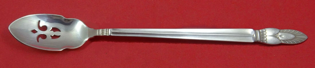 Princess Ingrid Frank Whiting Sterling Silver Olive Spoon Pierced Long 7 3/8 inches: Princess Ingrid By Frank Whiting Sterling Silver Olive Spoon Pierced Long Custom Pattern: Princess Ingrid Brand: Frank WHiting Type: Serving Spoon Age: Post-1940 Composition: Sterling Silver Maker: Fr