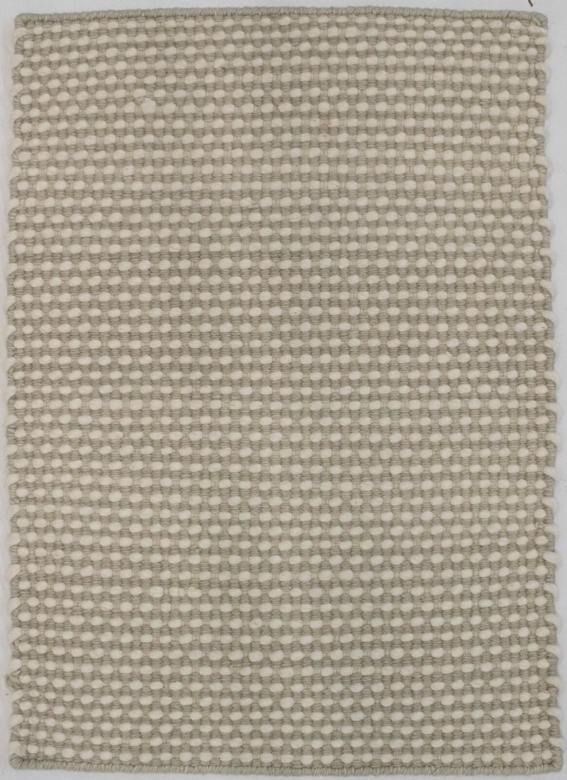 Contemporary Wool Braided Rug 2x3 Beige Cream: Enhance your home decor with this contemporary wool braided rug. Measuring 2 x 3 feet, this rectangular rug features a modern allover pattern in a beige cream color. Crafted from quality wool using a