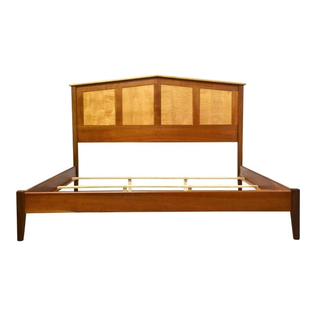 Midcentury Modern King Bed In Maple, Walnut, And Cherry Auction